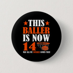 Happy 14th Birthday 14 Year Old Bysketbyll 14th Bi Button