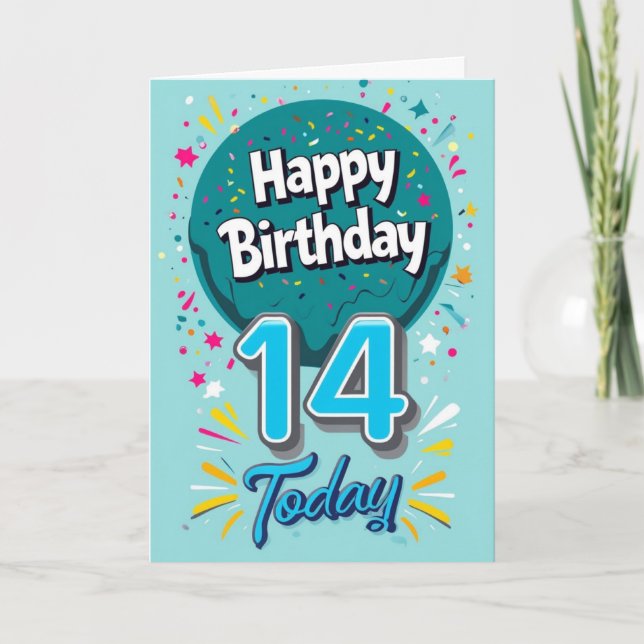Happy 14th Birthday Card (Front)
