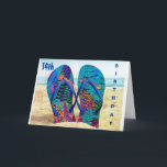 HAPPY *14th* BIRTHDAY WITH FLIP FLOPS      Card<br><div class="desc">thank you for stopping by one of my eight stores</div>