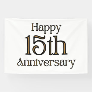 Happy 15th Anniversary 4x6 Vinyl Banner