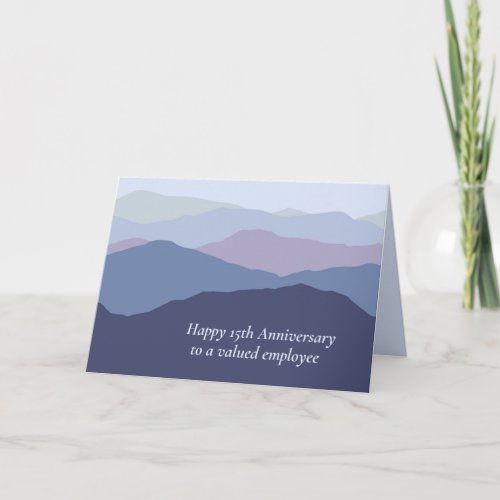Happy 15th Anniversary Employee Mountains Card