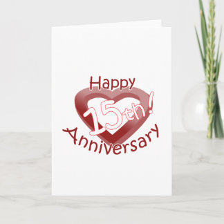 "Happy 15th Anniversary" Heart design Card