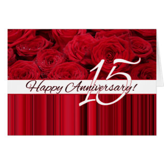 Happy 15th Anniversary roses Card