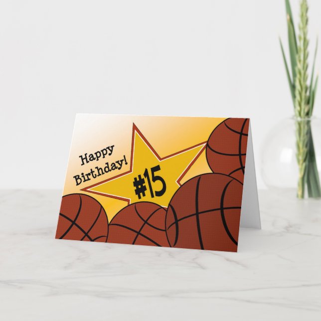 Happy 15th Birthday, Basketball Star! Card (Front)