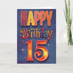 Happy 15th Birthday Card