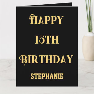Happy 15th Birthday Fifteenth Age Name Message Card