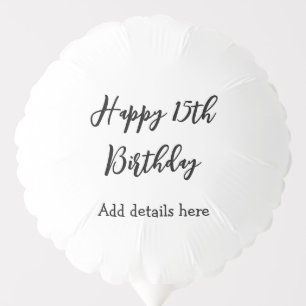Happy 15th birthday name quinceanera details simpl balloon