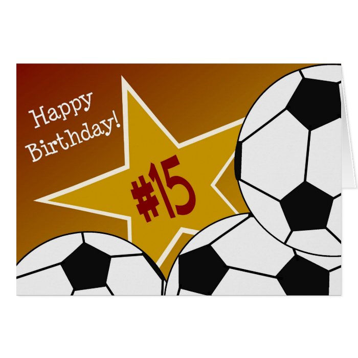 Happy 15th Birthday Soccer Star Card Zazzle