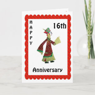Happy 16th Anniversary Card
