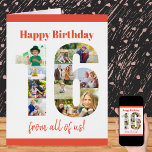 Happy 16th Birthday 16 Number Photo Collage Card<br><div class="desc">Big Birthday Card for an 16th Birthday - ideal for friend or family. The design features a photo collage in the shape of a large number 16, which you can make unique with your own photographs. Create your own photo collage by adding your images around each number, starting from the...</div>