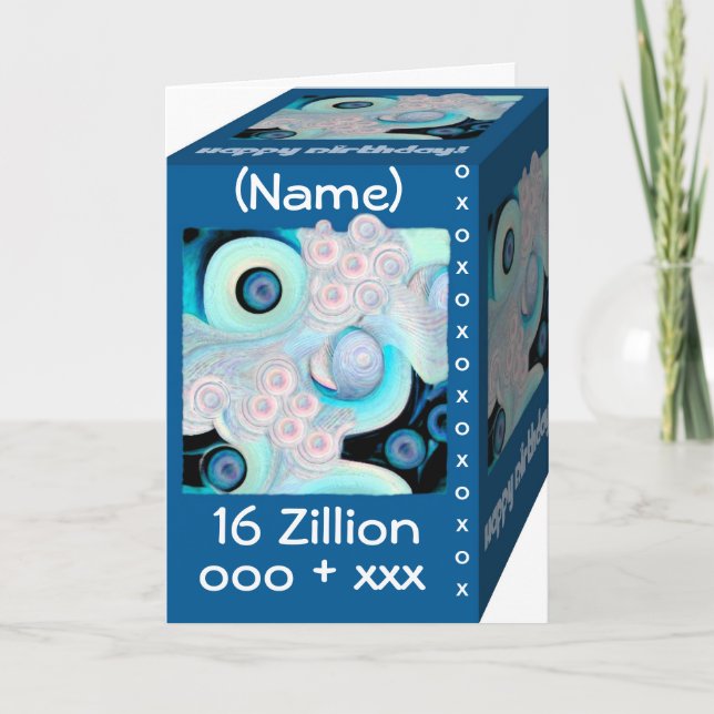 Happy 16th Birthday - 16 Zillion Hugs & Kisses Card (Front)