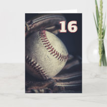 Happy 16th Birthday Baseball Greeting Card