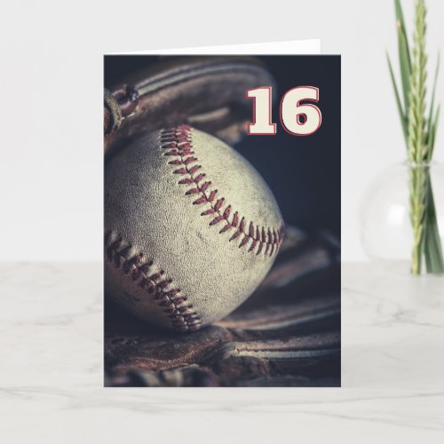 Happy 16th Birthday Baseball Greeting Card