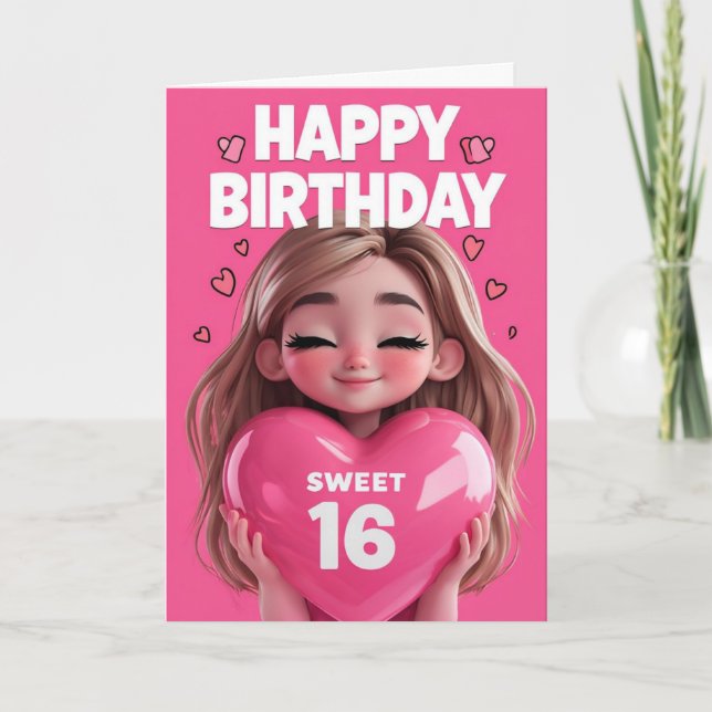 Happy 16th Birthday Card (Front)