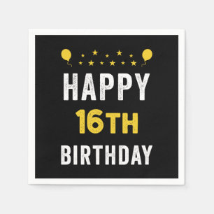 Happy 16th Birthday Denarian Celebration Party Napkins