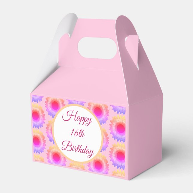 Happy 16th Birthday Favor Box (Front Side)