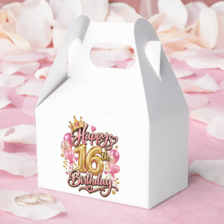 Happy 16th Birthday Favor Boxes