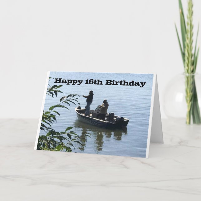 HAPPY *16th BIRTHDAY *FISHERMAN* Card (Front)