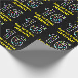 [ Thumbnail: Happy 16th Birthday, Fun Colorful Stars Pattern 16 Wrapping Paper ]