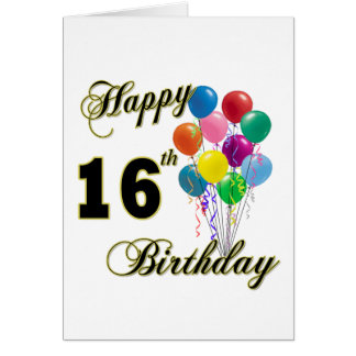 Happy 16th Birthday Cards - Greeting &amp; Photo Cards | Zazzle