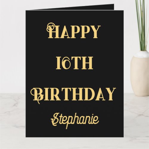 Happy 16th Birthday Gold Sixteen Custom Age Name