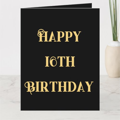 Happy 16th Birthday Gold Yellow Sixteen Custom Age