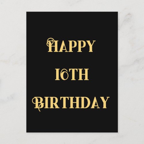Happy 16th Birthday Gold Yellow Sixteen Custom Age