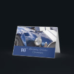 Happy 16th Birthday Grandson, Blue Car Card<br><div class="desc">This classy card is for Grandson on his 16th birthday staturing a photo of a blue and white car,  with solid blue at the bottom and the words "16th Birthday Wishes Grandson". All cards are customizable. Original photo and design by JMDykstraPhotography.</div>