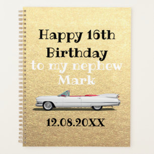 Happy 16th Birthday Nephew gold Planner
