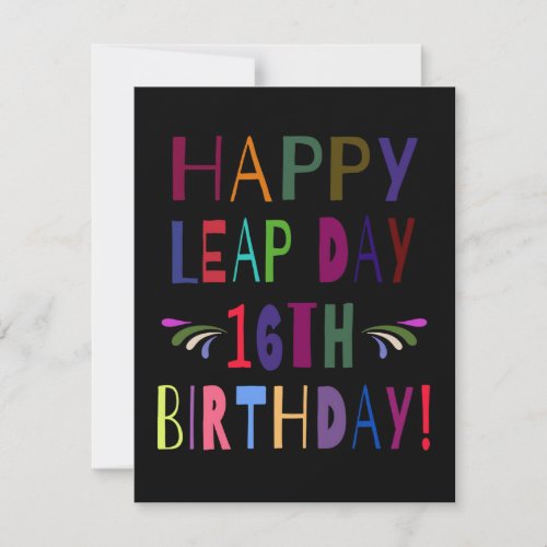 Happy 16th Birthday on Leap Day  February 29th Holiday Card