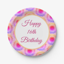 Happy 16th Birthday Paper Plate