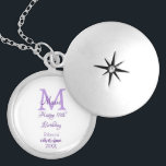 Happy 16th Birthday purple add name monogram moder Locket Necklace<br><div class="desc">beautiful design</div>