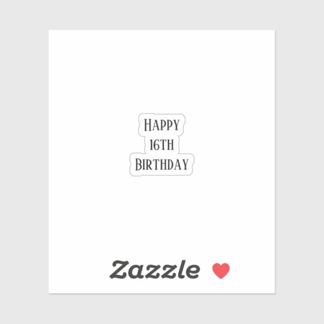 Happy 16th Birthday Sixteen Custom Age 2024 Sticker (Sheet)