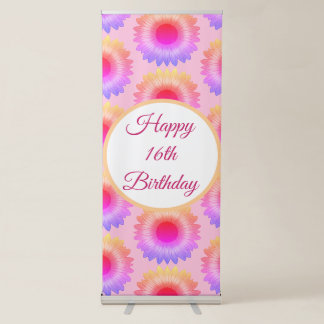 Happy 16th Birthday Vertical Retractable Banner