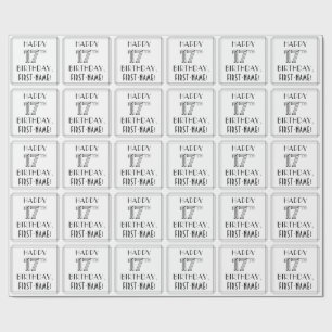 HAPPY 17TH BIRTHDAY; Art Deco Style; Custom Name Wrapping Paper