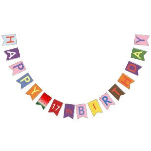 happy 17th birthday bunting flags