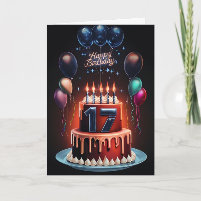Happy 17th Birthday Card (Front)