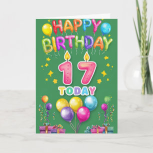 Happy 17th Birthday Card