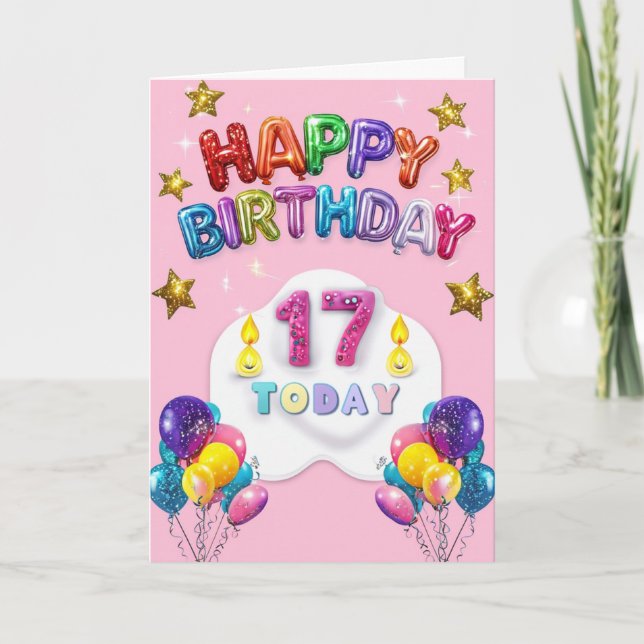 Happy 17th Birthday Card (Front)