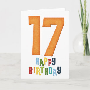 Happy 17th Birthday Colorful Greeting Card