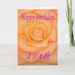 Happy 17th Birthday Flower Card