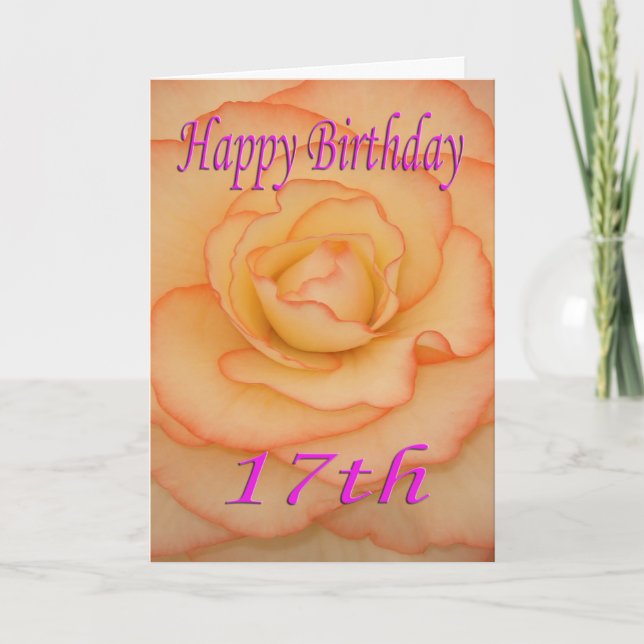 Happy 17th Birthday Flower Card (Front)
