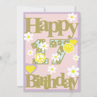 Happy 17th Birthday – Girl’s Card with Flowers