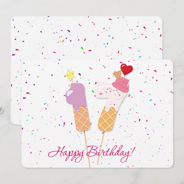 Happy 17th Birthday Holiday Card (Front/Back)