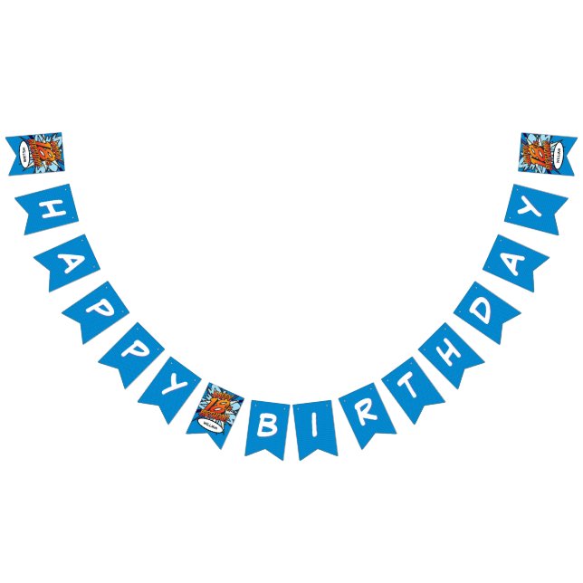 HAPPY 18 BIRTHDAY Comic Book Pop Art Bunting Flags (All)