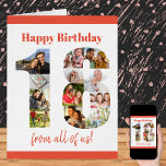 Happy 18th Birthday 18 Number Photo Collage Big<br><div class="desc">Big Birthday Card for an 18th Birthday - ideal for friend, family or work colleague. The design features a photo collage in the shape of a large number 18, which you can make unique with your own photographs. Create your own photo collage by adding your images around each number, starting...</div>