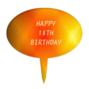 Happy 18TH Birthday Bright Burnt Orange Cake Topper