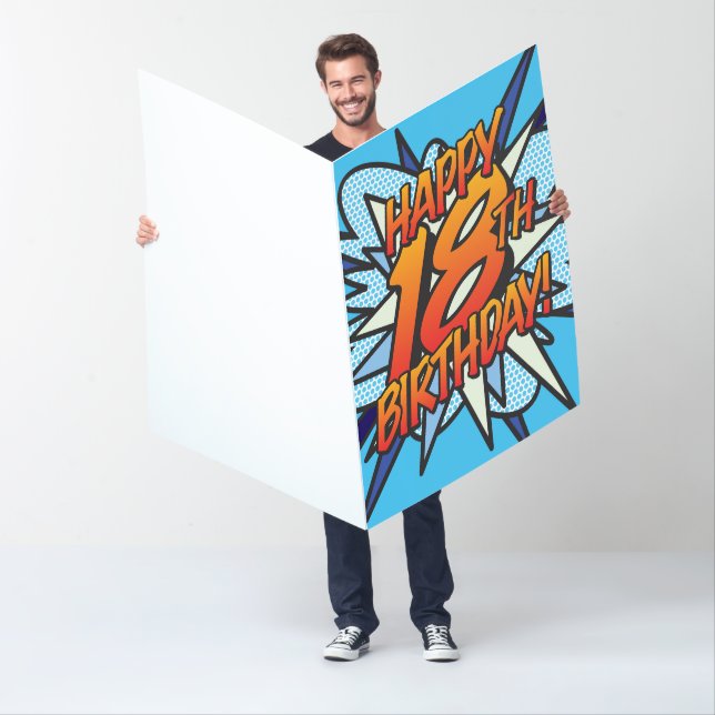 HAPPY 18TH BIRTHDAY Comic Book Pop Art Card (In Situ)