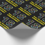 [ Thumbnail: Happy 18th Birthday, Fun Colorful Stars Pattern 18 Wrapping Paper ]