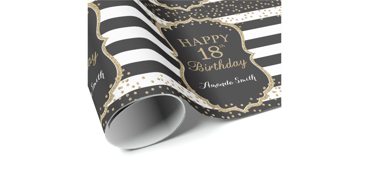 happy-18th-birthday-gold-glitter-wrapping-paper-zazzle